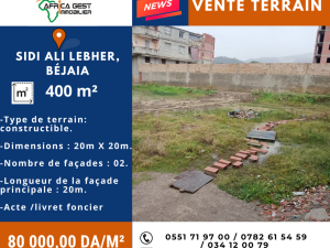 vente terrain bejaia